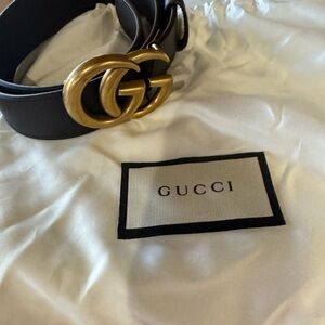 Gucci Black and Gold Women's Belt
